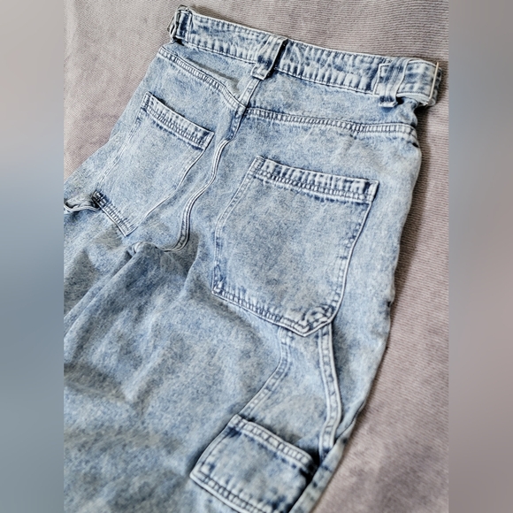Women's Sz L (32x30) Acid Wash Barrel Denim Jeans Vintage Y2K Era - Picture 7 of 10